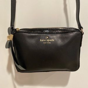 Kate Spade New York black leather crossbody purse